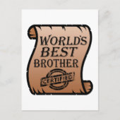 世界最高のの弟おもしろい証 ポストカード (正面)