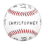 世界最高のの息子パーソナライズされた名 野球ボール (裏面)