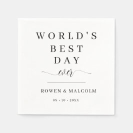 世界最高のの日結婚の スタンダードカクテルナプキン
