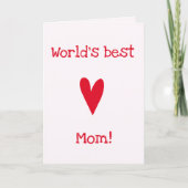 世界最高のの母さん！ |赤いハート母誕生日 カード (正面)