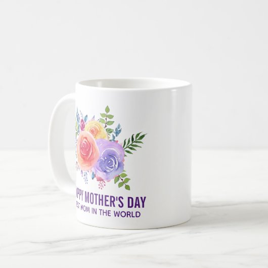 世界最高のの母の日のバラの母 コーヒーマグカップ (正面左)