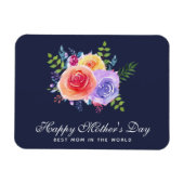 世界最高のの母の日のバラの母 マグネット (横)
