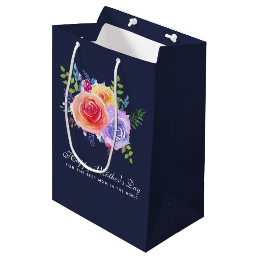 世界最高のの母の日のバラの母 ミディアムペーパーバッグ (正面アングル)