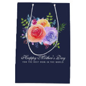 世界最高のの母の日のバラの母 ミディアムペーパーバッグ (裏面)