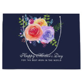 世界最高のの母の日のバラの母 ラージペーパーバッグ (正面)