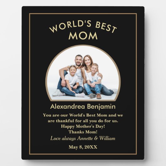世界最高のの母の日の写真が個人設定 フォトプラーク (正面)