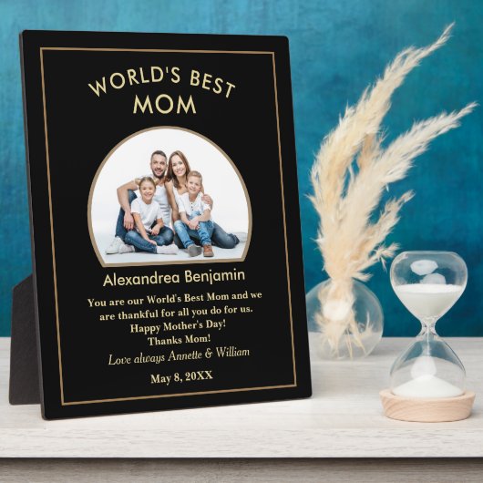 世界最高のの母の日の写真が個人設定 フォトプラーク (側面)