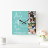 世界最高のの母の日写真広場壁Cl スクエア壁時計 (ホーム)