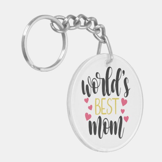 世界最高のの母の日|キーチェーン キーホルダー (正面左)