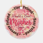 世界最高のの母友は初めて最高の友 セラミックオーナメント (裏面)