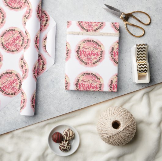 世界最高のの母友は初めて最高の友 ラッピングペーパー (クラフト)