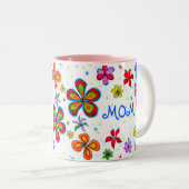 世界最高のの母図解入りの、写真付きの ツートーンマグカップ (正面右)