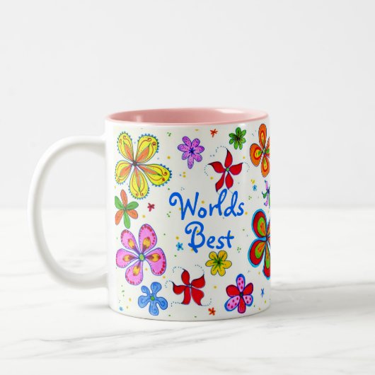 世界最高のの母図解入りの、写真付きの ツートーンマグカップ (左)