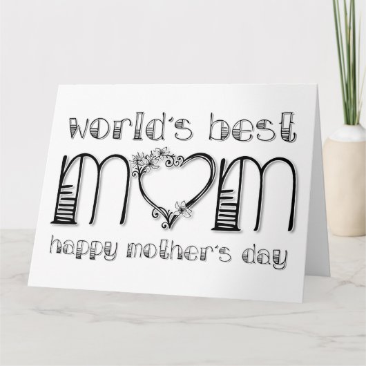 世界最高のの母母の日 カード (正面)