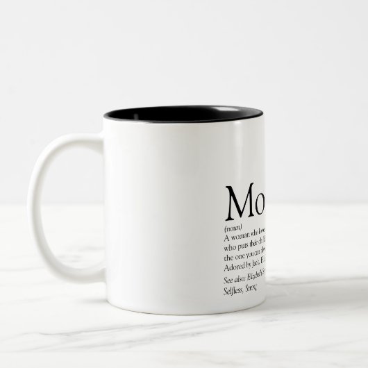世界最高のの母母、母の定義 ツートーンマグカップ (左)