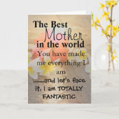 世界最高のの母親 カード (黄色い花)