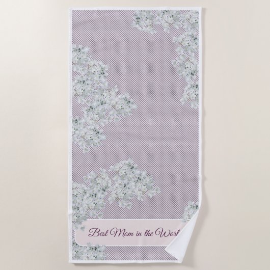 世界最高のの母 ビーチタオル (正面)