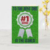 世界最高のの父の日のパパカードのグリッター カード (黄色い花)