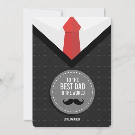 世界最高のの父の日のパパカードの誕生日 カード (正面)