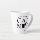 世界最高のの猫母かわいパーソナライズされた カフェラテマグ (右アングル)