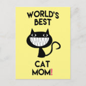 世界最高のの猫母さん!おもしろいはがき ポストカード (正面)