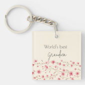世界最高のの祖母フローラ- キーホルダー (正面)