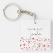 世界最高のの祖母フローラ- キーホルダー (正面)