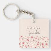 世界最高のの祖母フローラ- キーホルダー (正面)