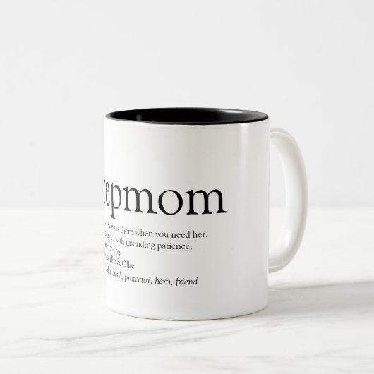 世界最高のの継母の定義 ツートーンマグカップ (正面右)