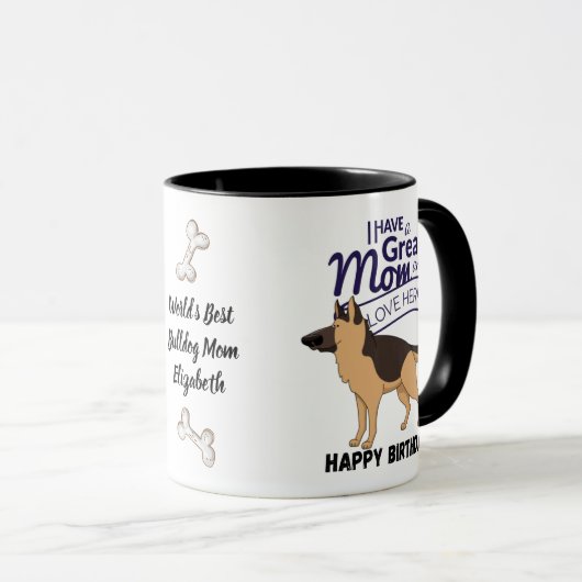 世界最高のの羊飼い犬の母パーソナライズされた マグカップ (正面右)