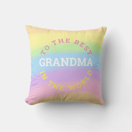 世界最高のの虹の色の名前におばあちゃん クッション (正面)