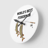 世界最高のの**漁師*クール時計 ラウンド壁時計 (傾斜)