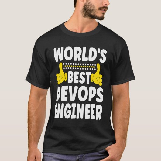 世界最高ののDevopsエンジニアタイトルDevops En Tシャツ (正面)