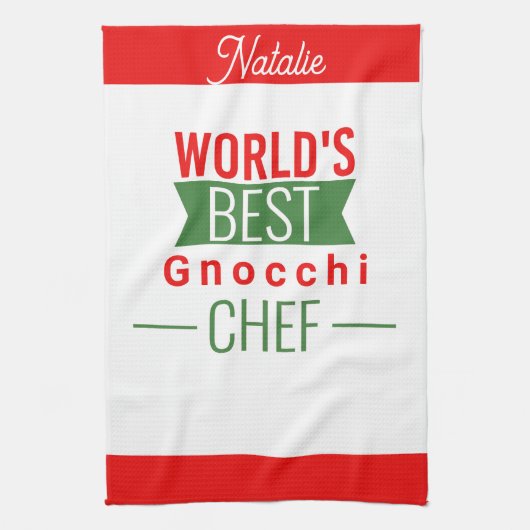 世界最高ののGnochi Chef パーソナライズされた - キッチンタオル (縦)