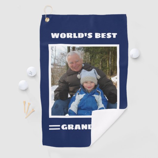 世界最高ののGrandpaカスタム写真パーソナライズされた ゴルフタオル (インサイチュ)