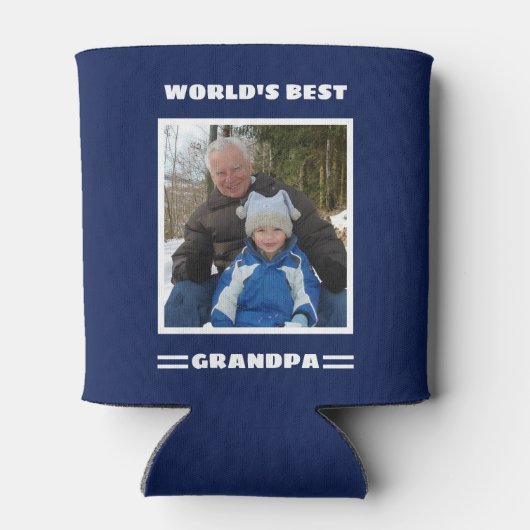 世界最高ののGrandpaカスタム写真パーソナライズされた 缶クーラー (裏面)