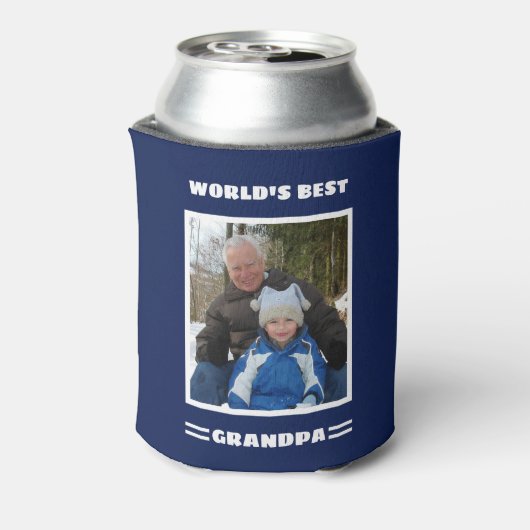 世界最高ののGrandpaカスタム写真パーソナライズされた 缶クーラー (缶裏面)