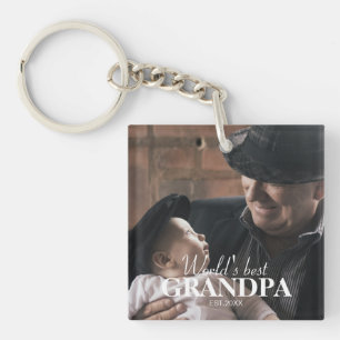 世界最高ののGrandpaカスタム写真ユニークKeepsake キーホルダー