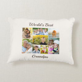 世界最高ののGrandpa 8 Photo Collage アクセントクッション