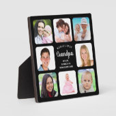 世界最高ののGrandpa Photoモダン Collage Black フォトプラーク (正面)