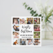 世界最高のばあば孫たち12枚写真コラージュ カード (スタンド正面)