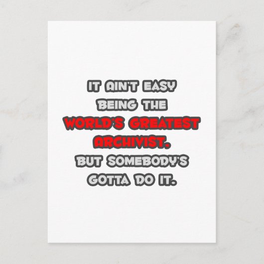 世界最高のアーチビストのジョーク ポストカード (正面)