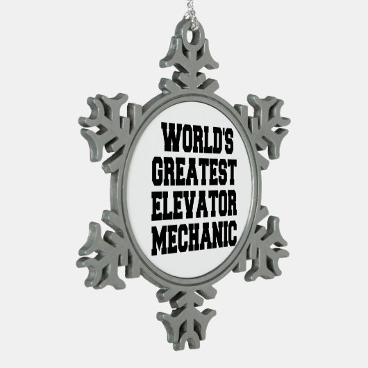 世界最高のエレベーター整備士 スノーフレークピューターオーナメント (左)