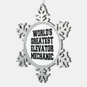 世界最高のエレベーター整備士 スノーフレークピューターオーナメント (右)