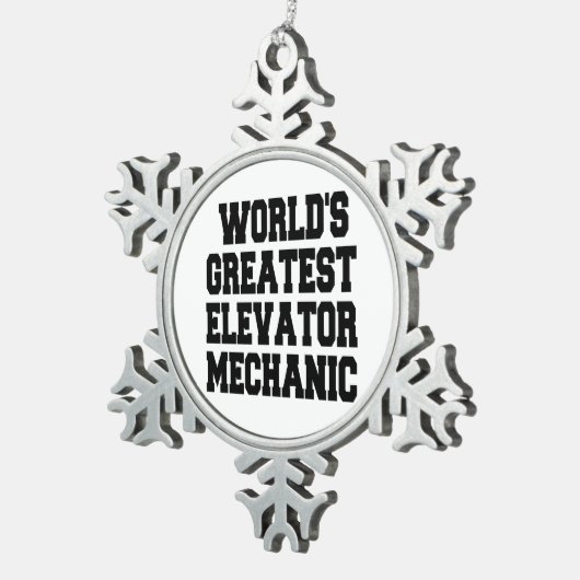世界最高のエレベーター整備士 スノーフレークピューターオーナメント (右)