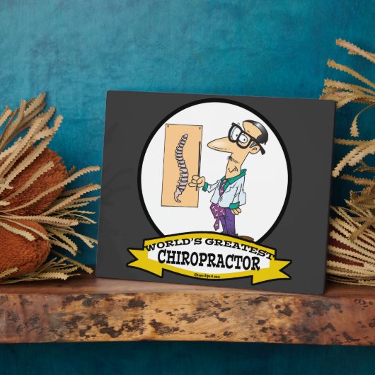 世界最高のカイロプラクター男性の漫画 フォトプラーク (側面)