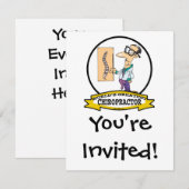 世界最高のカイロプラクター男性漫画 招待状 (正面/裏面)