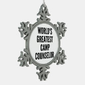 世界最高のキャンプカウンセラー スノーフレークピューターオーナメント (左)