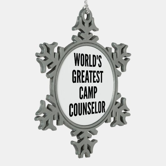 世界最高のキャンプカウンセラー スノーフレークピューターオーナメント (左)