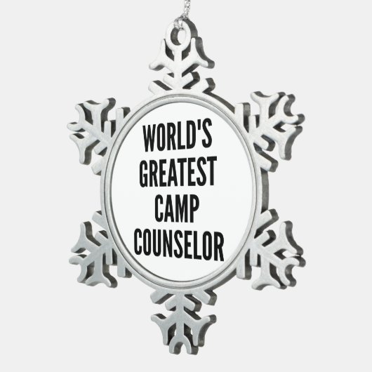 世界最高のキャンプカウンセラー スノーフレークピューターオーナメント (右)